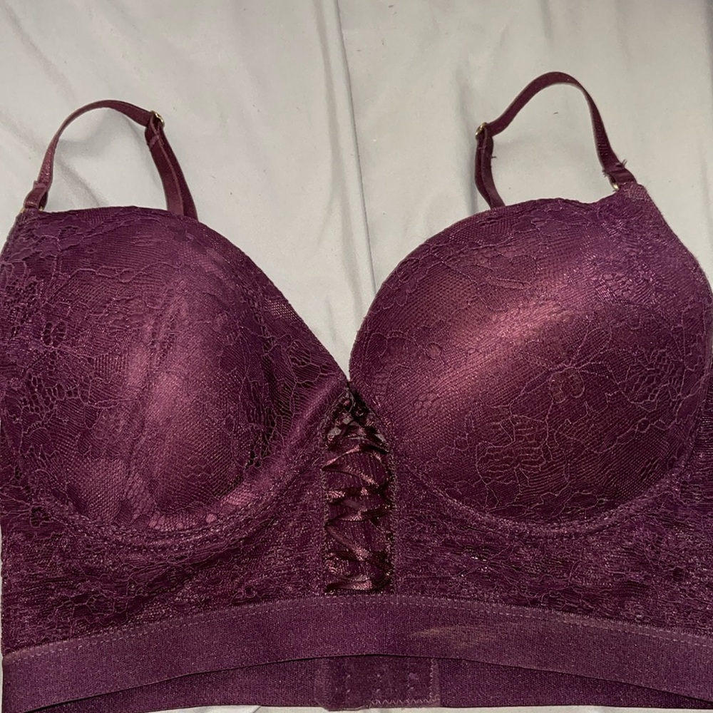 Body Frosting burgundy push-up bra, size 34D